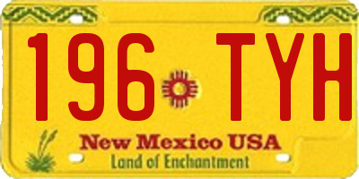 NM license plate 196TYH