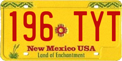 NM license plate 196TYT