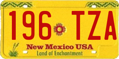 NM license plate 196TZA