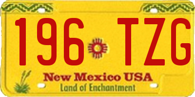 NM license plate 196TZG
