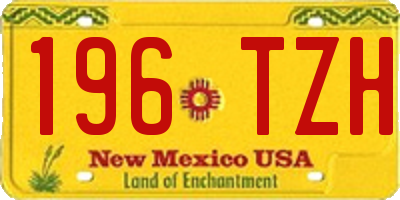 NM license plate 196TZH