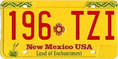 NM license plate 196TZI