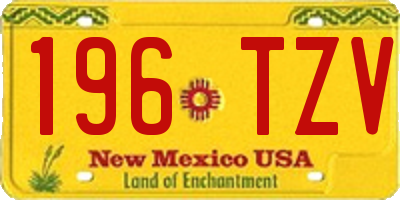 NM license plate 196TZV