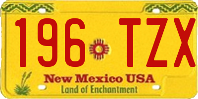 NM license plate 196TZX