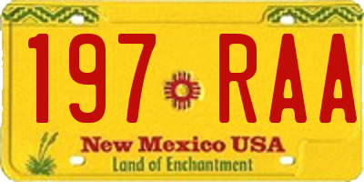 NM license plate 197RAA