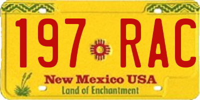 NM license plate 197RAC