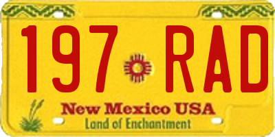 NM license plate 197RAD