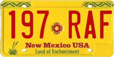 NM license plate 197RAF