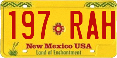 NM license plate 197RAH