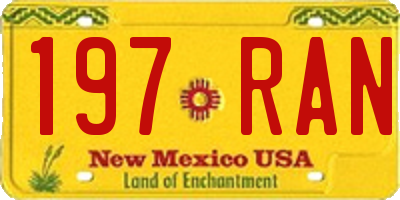 NM license plate 197RAN