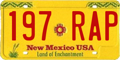 NM license plate 197RAP