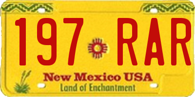 NM license plate 197RAR