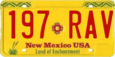 NM license plate 197RAV