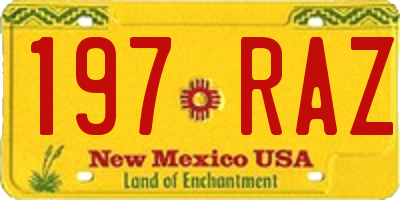 NM license plate 197RAZ