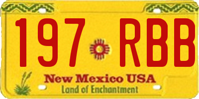 NM license plate 197RBB