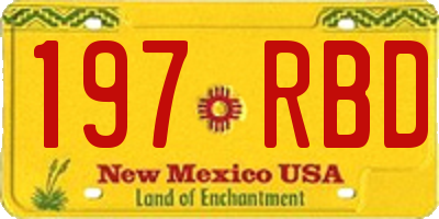 NM license plate 197RBD