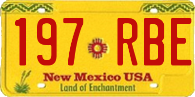 NM license plate 197RBE