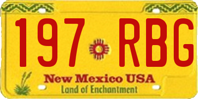 NM license plate 197RBG