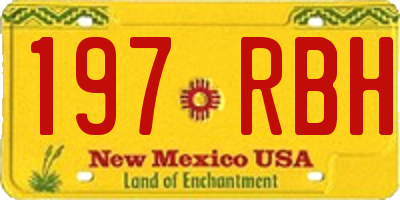NM license plate 197RBH