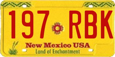 NM license plate 197RBK