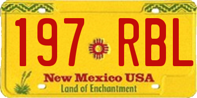 NM license plate 197RBL
