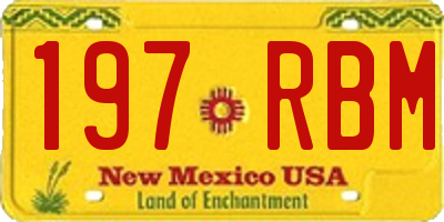 NM license plate 197RBM