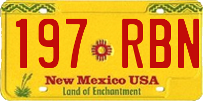 NM license plate 197RBN