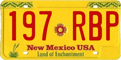 NM license plate 197RBP