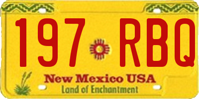 NM license plate 197RBQ