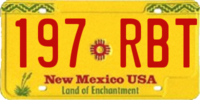 NM license plate 197RBT