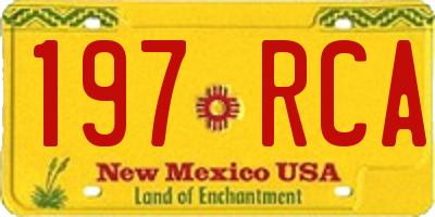 NM license plate 197RCA