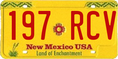 NM license plate 197RCV