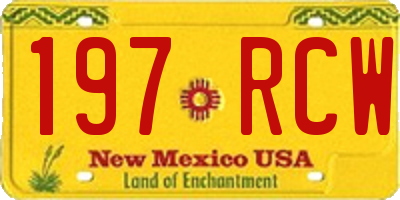 NM license plate 197RCW