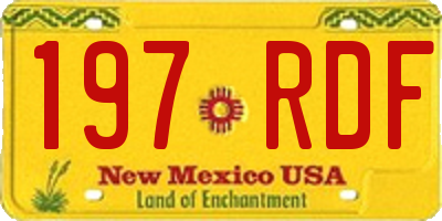 NM license plate 197RDF
