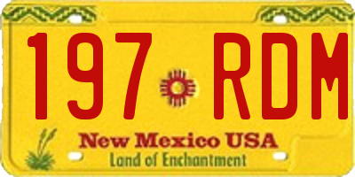 NM license plate 197RDM