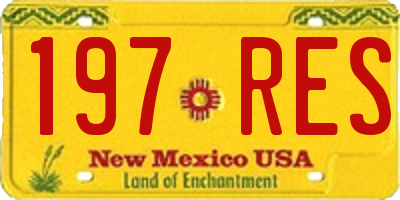 NM license plate 197RES