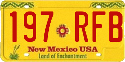 NM license plate 197RFB