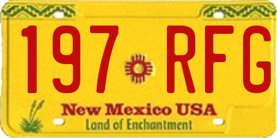 NM license plate 197RFG