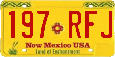 NM license plate 197RFJ