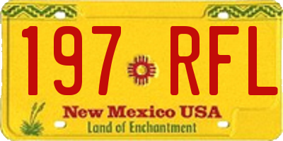 NM license plate 197RFL