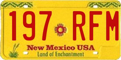 NM license plate 197RFM
