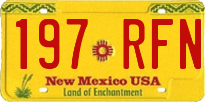 NM license plate 197RFN