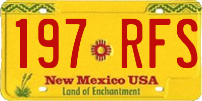 NM license plate 197RFS