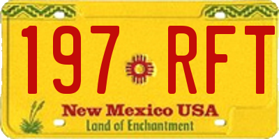 NM license plate 197RFT