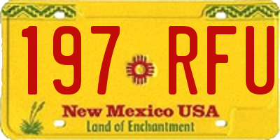 NM license plate 197RFU