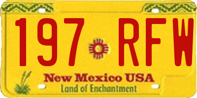 NM license plate 197RFW