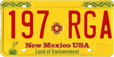 NM license plate 197RGA