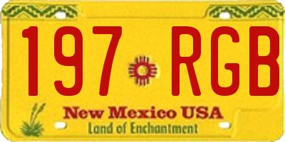 NM license plate 197RGB