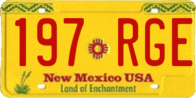 NM license plate 197RGE
