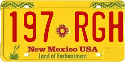 NM license plate 197RGH